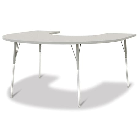 Jonti-Craft Berries Horseshoe Activity Table, 66 in. x 60 in., A-height, Freckled Gray/Gray/Gray 6445JCA000